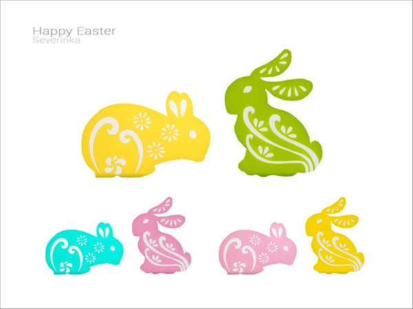 Sims 4 — [Happy Easter] - two rabbits bright colors by Severinka_ — Two decorative rabbits bright colors From the set