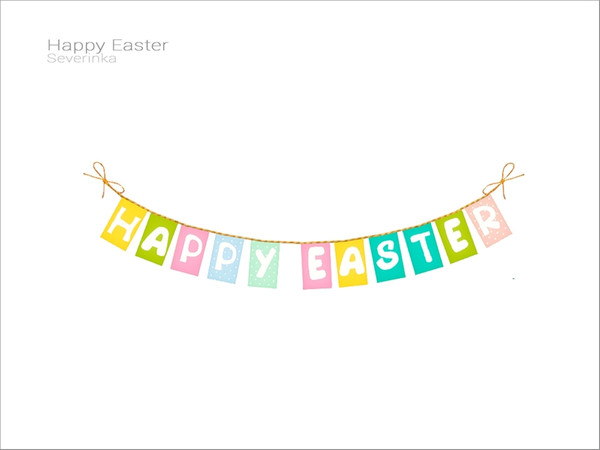 Sims 4 — [Happy Easter] - wall decor by Severinka_ — Wall decor - garland with letters Happy Easter From the set 'Happy