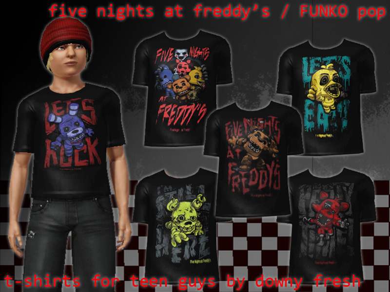 The Sims Resource - Five Night At Freddy's/Funko Pop T-Shirts for Teen Guys