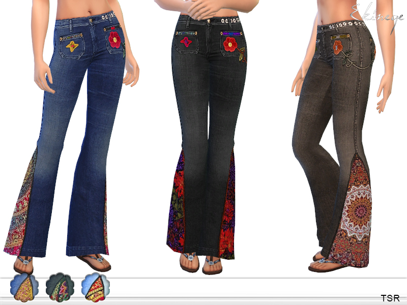 The Sims Resource - Flared Hippie Jeans