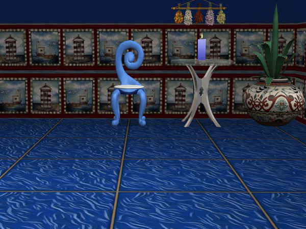 Sims 2 — Interior Ideas-Ocean Blue Set-Ocean Dark Blue Tile by allison731 — Dark blue tile with wavy lines.
