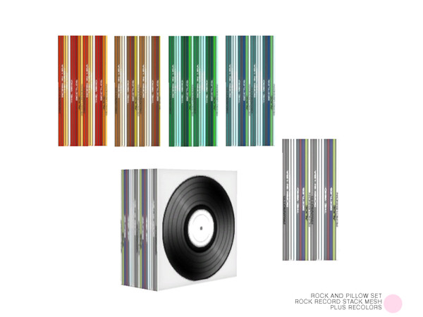 Sims 4 — Rock Record Stack Mesh by DOT — Rock Record Stack Mesh by DOT of The Sims Resource