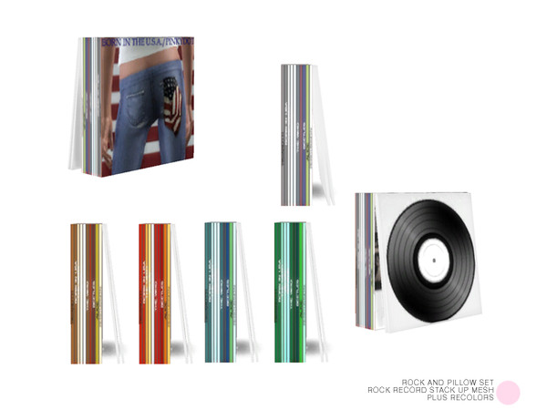 Sims 4 — Rock Record Stack Up Mesh by DOT — Rock Record Stack Up Mesh by DOT of The Sims Resource