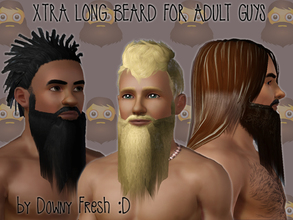 Sims 3 — Xtra Long Beard for Adult Guys by Downy Fresh by Downy Fresh — This is a cloned beard from Ep9 (University),