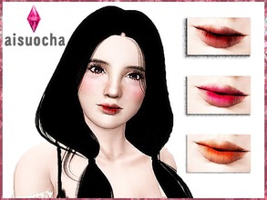 Sims 3 — Korean Gradient Liptint by aisuocha — This is lip tint is inspired by the Korean gradient lip trend and it gives