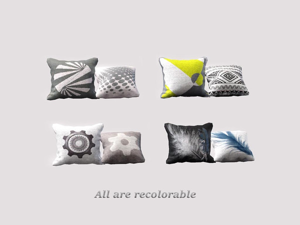 Sims 3 — Living Capri - Pillow 1 by ung999 — Living Capri - Pillow 1 Recolorable Channels : 4 Located at : Decor / Misc