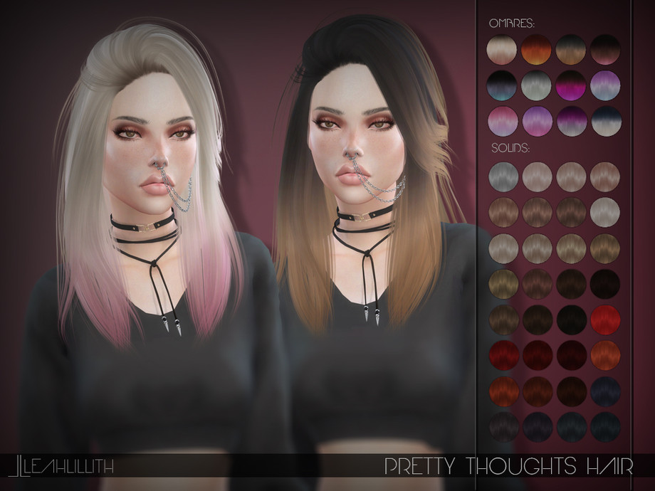 The Sims Resource - LeahLillith Pretty Thoughts Hair
