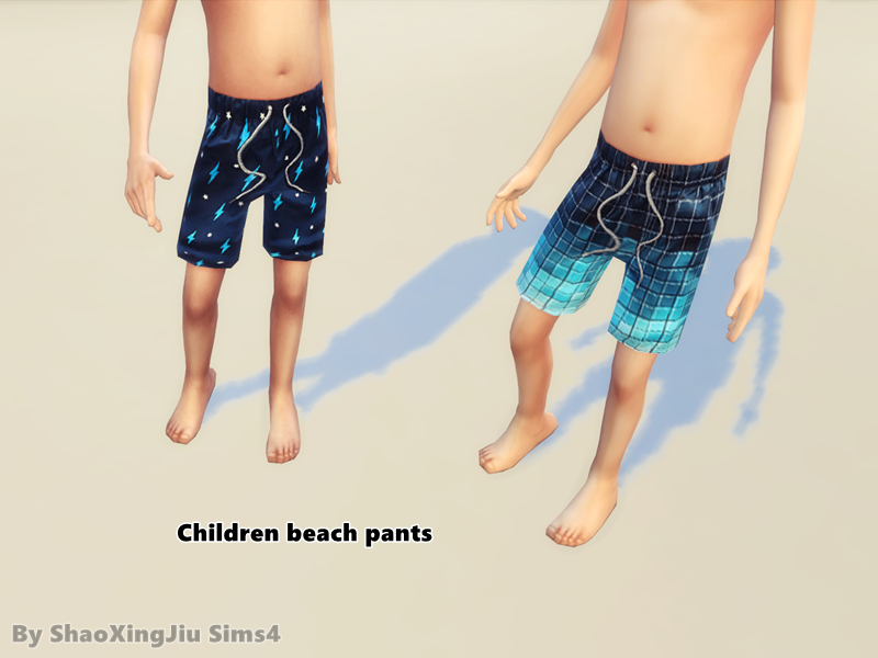 Sims 4 - Children beach pants - Two colors by jeisse197 - Category: Swimsui...