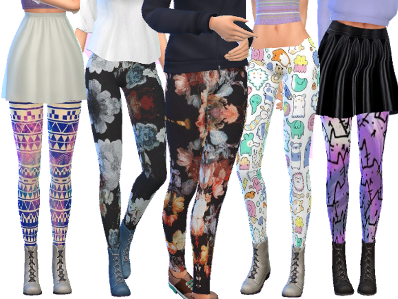 Sims 4 - Tumblr Themed Leggings Pack Four by Wicked_Kittie - 10 more adorab...