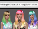 Sims 4 — Anto Romance Hair Rainbow Recolor - mesh needed by Lorwyn — 30 Rainbow Recolors. *Mesh is required for recolor