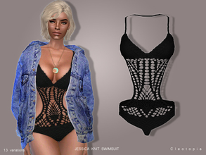 Sims 4 — Set76- JESSICA Knit Body by Cleotopia — This knitwear swimsuit is all you need to rock that laid-back artsy