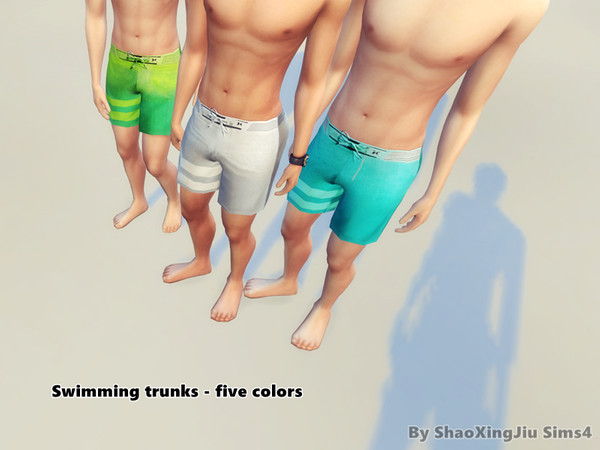 Sims 4 — Swimming trunks - Five colors by jeisse197 — Category: Swimwear Age: Teen ~ older Mesh: By EA Please do not