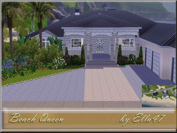Sims 3 — Beach Queen by ella47 — Beach Queen. Is build in Sunset Valley. on the Beach. See the little screenshot in the