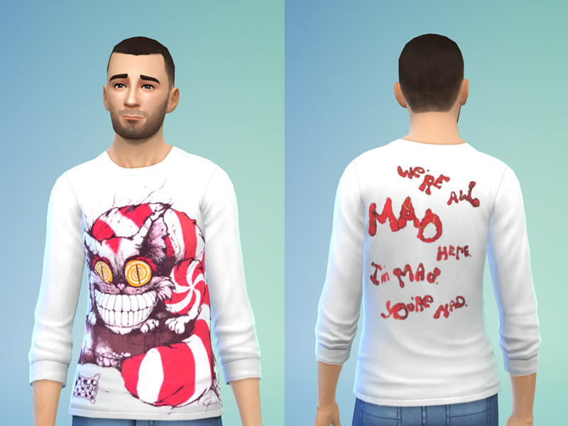 Sims 4 The Sims Resource | Andazia Cheshire Cat Long-Sleeved T-Shirt - Male by TSR Creator