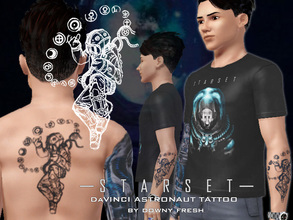Sims 3 — Starset [DaVinci Astronaut] Tattoo by Downy Fresh by Downy Fresh — Starset Astronaut Artwork as a tattoo for