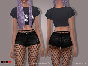 Sims 4 — Set78- High Waisted Fishnet Tights by Cleotopia — These tights that are a little higher are the on-trend thing