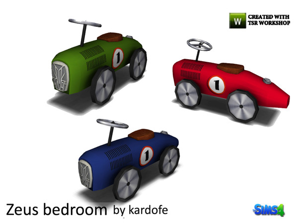 Sims 4 — kardofe_Zeus bedroom_Toy car by kardofe — Old tin toy car in three different color options 