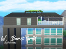 Sims 4 — W. Bar&Grill (No CC) by periwinkles — The W. Bar&Grill is a modern Italian style rooftop restaurant and