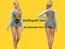 Sims 4 — Basic Hufflepuff Shirt by -September_Sims- — This piece has a base game shirt with some added Hufflepuff