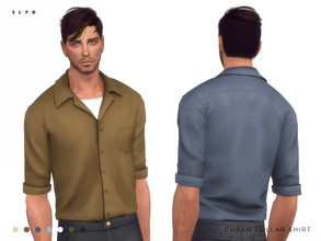 Sims 4 — Cuban Collar Shirt by SLYD — Inspired by Ryan Gosling's shirt in 'La La Land'. 7 colors. ** New mesh by me. **