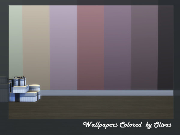 Sims 4 — Wallpapers Colored by olivas2 — Created for: The Sims 4 Wallpaper with plinth 14 colors