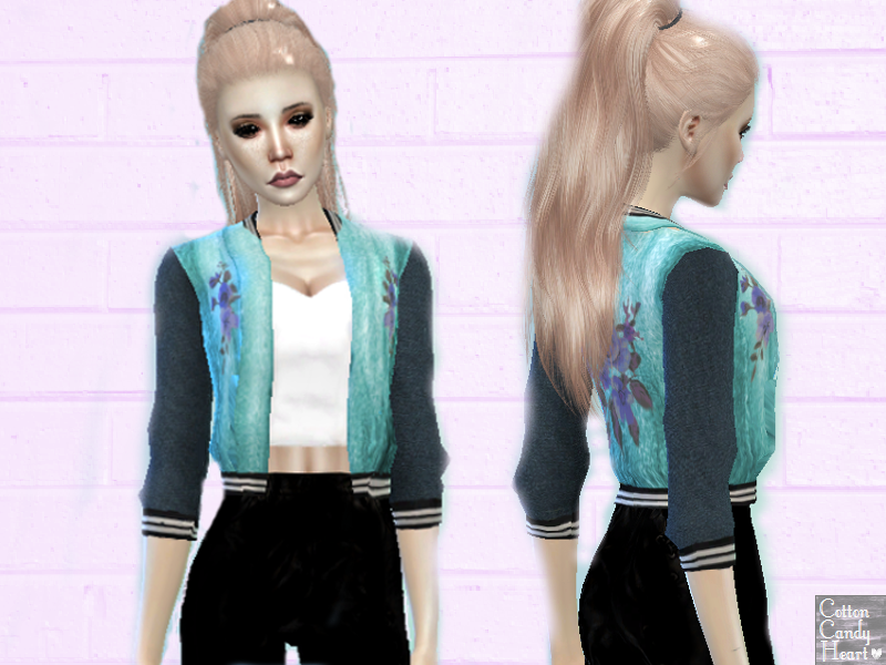 The Sims Resource - Embroidered Bomber Jacket
