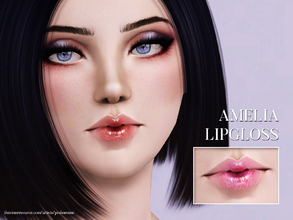 Sims 3 — Amelia Lipgloss by Pralinesims — 3 recolorable channels.