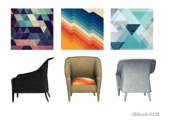 Sims 4 — Outdoor 2017 - Armchair by ShinoKCR — Wicker Furniture Set for the Garden or Terrasse