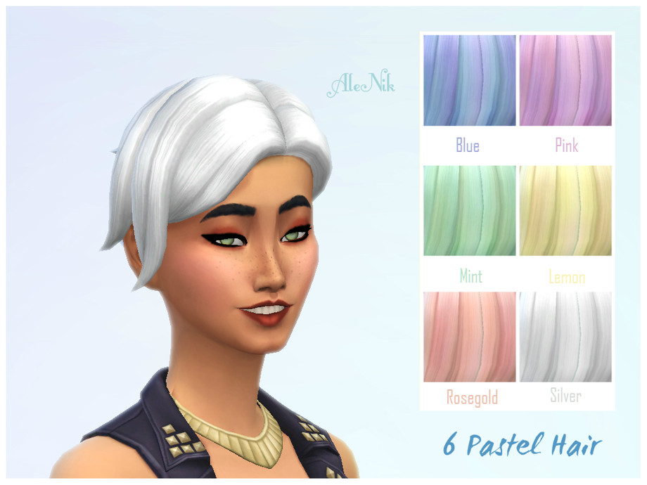 The Sims Resource - Pastel Updo Bun Hair