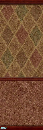 Sims 2 — Diamonds Set-red matching wall 1 by froilan — Part of the Diamonds in the Rough Set. Rich colors, subtle