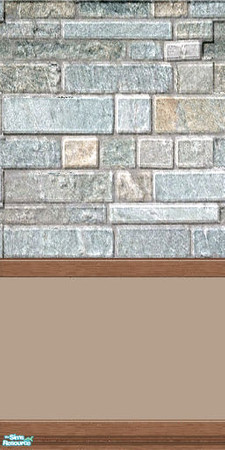 Sims 2 — Brick Wallpapers and Linoleum - TT3 by Lorah — Teal and tan.