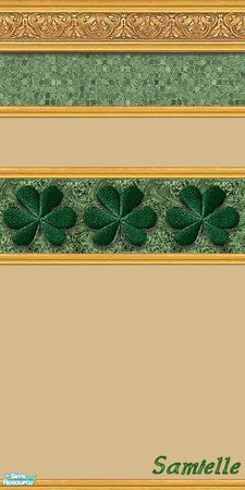 Sims 2 — jbWalls0651b by Samielle — Nice wall for your sims to enjoy. Is done for St Patrick but can be used anytime.