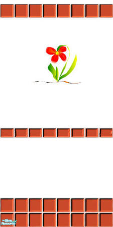 Sims 2 — Happy Kitchen Wall Red 1 by Babybunny — 