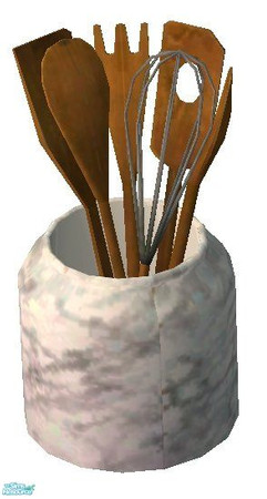 Sims 2 — White Marble Utensil Silo by RhondaBlonda — 