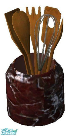 Sims 2 — Red Marble Utensil Silo by RhondaBlonda — 