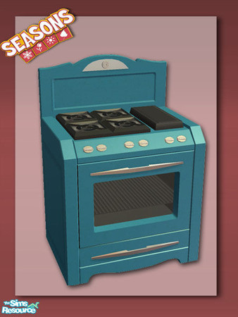 Sims 2 — Seasons Cowpoke Stoves - Blue by Shakeshaft — Part of a set of recolours of the Seasons new Cowpoke Stove in