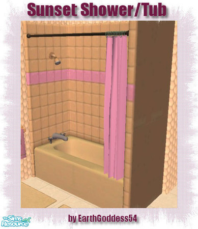 Sims 2 — Sunset Bath - Shower/Tub Combo by EarthGoddess54 — Made to match the Sunset Bath set. Enjoy!