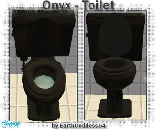 Sims 2 — Onyx Bathroom - Toilet by EarthGoddess54 — Solid black toilet with black seat. Made to match the Onyx Bathroom