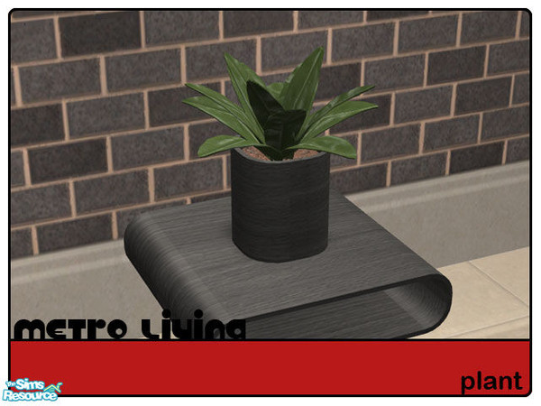 Sims 2 — 'Metro' plant by prin6je — Green plant in a wooden pot.