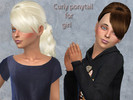 Sims 4 — curly ponytail for girl by neissy — new hairstyle 9 colors natural compatible with hat