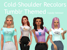 Sims 4 — Cold-Shoulder Tops - Recolors - mesh and Get to Work needed by Candy_Simmer3 — This is just a cute simple