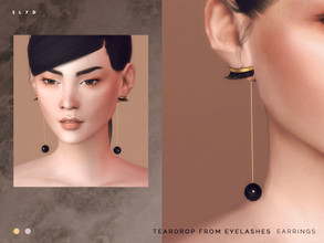 Sims 4 — Teardrop from Eyelashes Earrings by SLYD — ** 2 colors. ** New mesh by me. ** Recolor is allowed but PLEASE DO