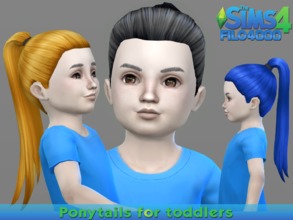 Sims 4 — Toddler Hair 04 Ponytail by filo40002 — New toddler hair mesh. Adult ponytail converted to toddler sized