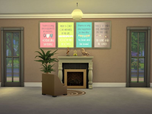 Sims 4 — GV Love Quote Wall Decor by greyvalley — This is a TSR Workshop Recolor