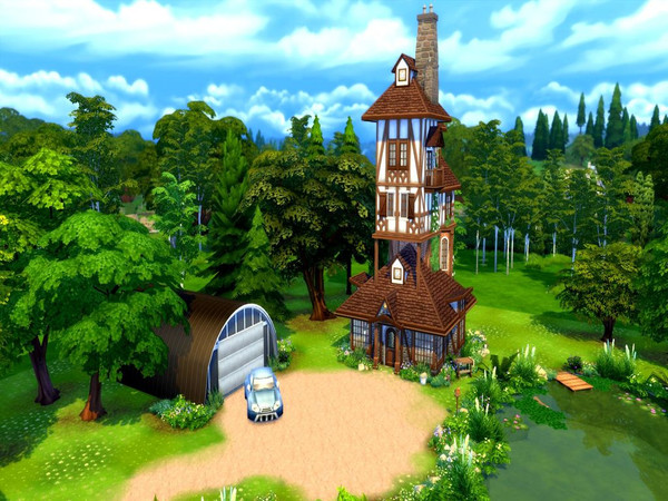 Sims 4 — The Burrow by audrcami2 — The Weasley's Burrow in Harry Potter revisited. Four bedrooms for parents, Fred and