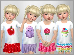 Sims 4 — Isabella Toddler Full Outfit by SweetDreamsZzzzz — Set of 4 Toddler cute outfits for everyday and party and
