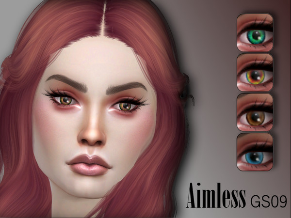 Sims 4 — Aimless Eyes GS09 by GlitterSmirks — -Base game -Dark eyes, as well as vibrant swatches. -Total of 24 swatches