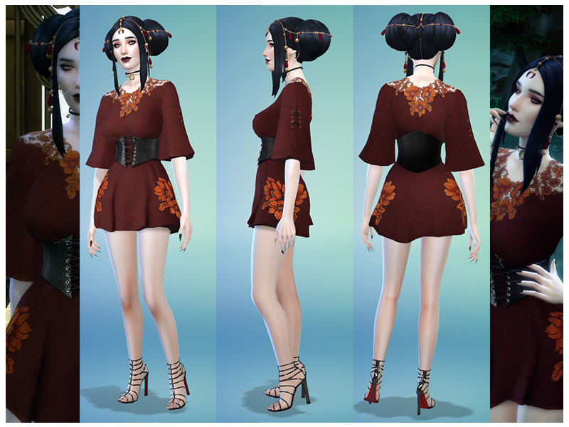 The Sims Resource - Dailiaa's toksik Bailo Dress- Vampire Retex *Mesh ...