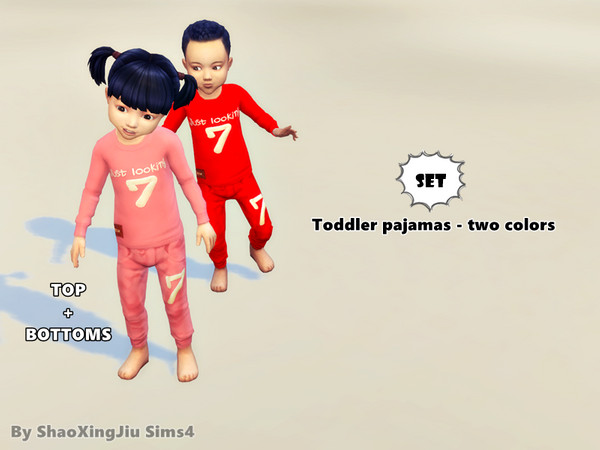Sims 4 — Toddler Pajamas 7 - Two Colors by jeisse197 — Category : Underwear Age : Toddler Mesh : By EA (Base Game) Please