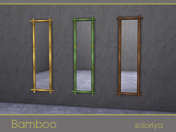 Sims 4 — Bamboo Wall Mirror by soloriya — Simple bamboo wall mirror. 3 color variations. Part of Bamboo set. Category: